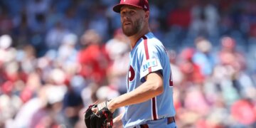 Philadelphia Phillies pitcher Zack Wheeler during a game.
