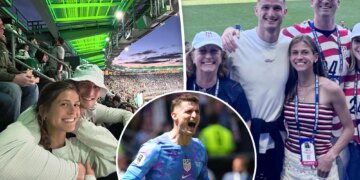Matt Freese's girlfriend Kelsey celebrates USA World Cup win in patriotic outfit