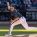 New York Mets pitcher Christian Scott (45) throws a pitch in the fifth inning against the Miami Marlins at Citi Field, Saturday, May 30, 2026, in Queens, NY.