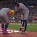 Ronny Mauricio accidentally hit Francisco Alvarez in the on-deck circle June 29.