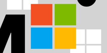 Vector illustration of the Microsoft logo.