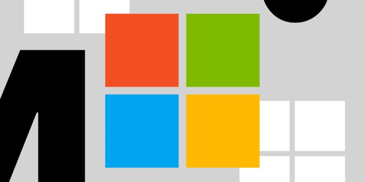 Vector illustration of the Microsoft logo.