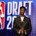 AJ Dybantsa during the first round of the NBA draft.