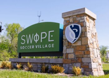 Sign for Swope Soccer Village.