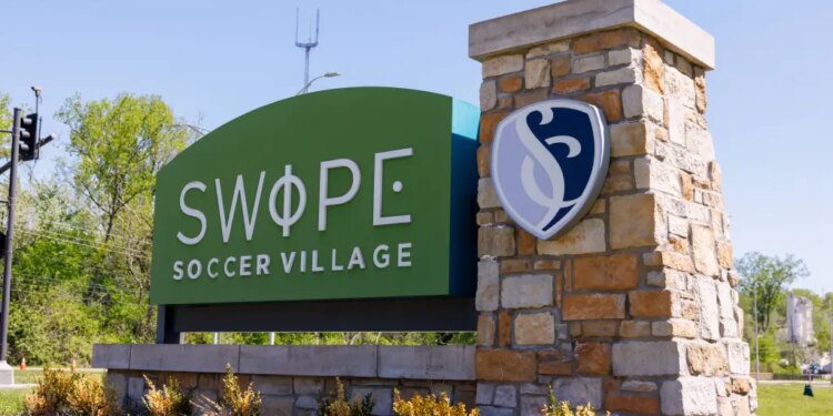 Sign for Swope Soccer Village.