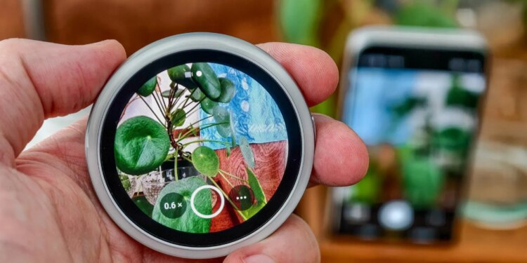 Photo of Oppo Bubble taking a photo of a plant as a camera remote
