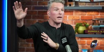 Pat McAfee is seen on his show