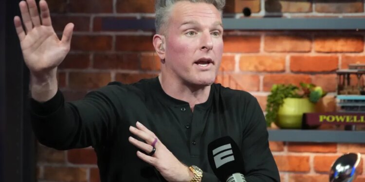 Pat McAfee is seen on his show