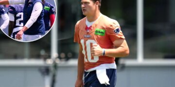 Patriots end practice early after scary Drake Maye collision