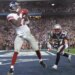 Former Giants receiver Plaxico Burress catches a game-winning pass from Eli Manning in Super Bowl 42.