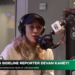 Eagles Sideline Reporter Devan Kaney in a 94WIP studio.