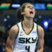 Chicago Sky guard Skylar Diggins (4) reacts after scoring against the Connecticut Sun.