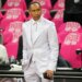 ESPN analyst Stephen A. Smith wearing a white suit before Game 1 of the NBA Finals.