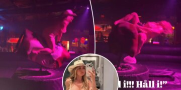 Swedish World Cup WAG Maja Lindelof has wild night out