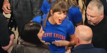 Taylor Swift at MSG for Game 4 of the NBA Finals between Knicks and Spurs.
