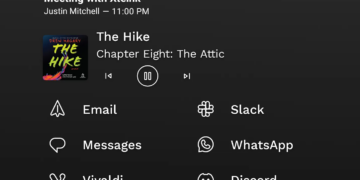 A square homescreen screenshot, showing an all-black background and several word icons.