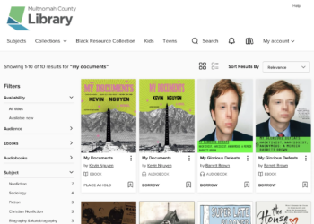 OverDrive as accessed through the Multnomah County Library.