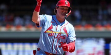 Blaze Jordan celebrating his first career home run.