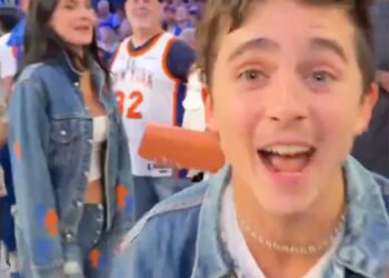 Actor Timothée Chalamet declared "Knicks in 5" after his hometown team pulled off a historic comeback to beat the Spurs 107-106 in Game 4 of the NBA Finals on Wednesday night.