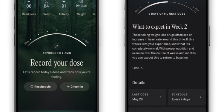 Render of Oura’s new GLP-1 insights feature
