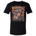 Illustration of a black t-shirt with a collage design of New York Knicks players and the Statue of Liberty over a New York City skyline, with the words "New York" and "Knicks Finals".