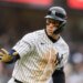 New York Yankees right fielder Aaron Judge (99) reacts as he rounds the bases on his walk off two-run home run to end the game in the 9th inning against the Tampa Bay Rays at Yankee Stadium, Sunday, May 24, 2026, in Bronx, NY.