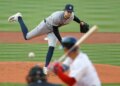 New York Yankees pitcher Cam Schlittler (31) throws a pitch during the first inning.
