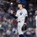 New York Yankees pitcher Cam Schlittler (31) is pulled in the fifth inning against the Cleveland Guardians at Yankee Stadium, Tuesday, June 2, 2026, in Bronx, NY.