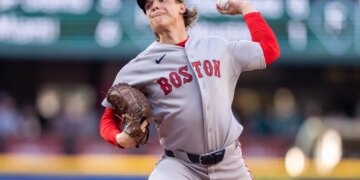 Jun 20, 2026; Seattle, Washington, USA; Boston Red Sox starter Connelly Early (71) delivers a pitch during the first inning against the Seattle Mariners at T-Mobile Park. Mandatory Credit: Stephen Brashear-Imagn Images