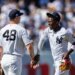 New York Yankees first baseman Paul Goldschmidt (48) celebrates with second baseman Jazz Chisholm Jr. (13).