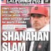 Front page of the California Post with the headline "SHANAHAN SLAM" about 49ers coach Kyle Shanahan's car wreck injuries.