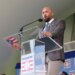 Carlos Beltrán speaking at the National Baseball Hall of Fame induction ceremony.