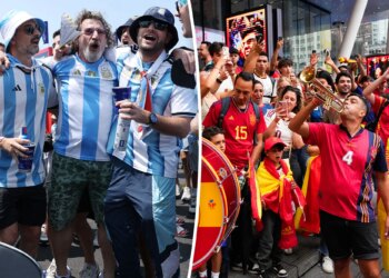 Argentina, Spain soccer fans flood New York ahead of World Cup final
