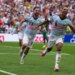 Youri Tielemans (8) celebrates after scoring the game-winning goal on a penalty kick in extra time of Belgium's 3-2 win over Senegal in round of 32 action at the World Cup in Seattle.