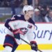 Columbus Blue Jackets' Zach Werenski playing in an NHL hockey game.