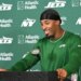 Breece Hall of the New York Jets at a press conference.