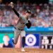 New York Yankees' Cam Schlittler pitches during the first inning of a baseball game against the Philadelphia Phillies Friday, July 24, 2026, in Philadelphia.