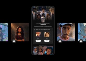 A mockup of Character.AI’s series tab in which the user is being asked if they would like to chat with a character from a show.