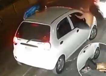 Colombia fan goes topless then falls out of car in wild World Cup video