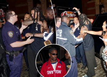Cops remove Knicks' Jordan Clarkson from NYC hot spot after stepping in during Travis Scott bottle-throwing fight