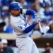 Mookie Betts belts a solo homer in the first inning of the Dodgers' loss to the Padres.