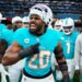 Miami Dolphins linebacker Jordyn Brooks (20) reacts as he warms-up before a game.