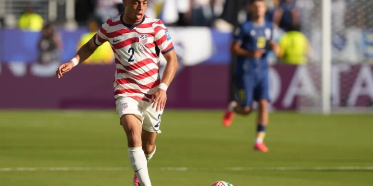 Tyler Adams, heading up field during USMNT's win over Herzegovina, says the team has great respect for Belgium, who plays "attacking football."
