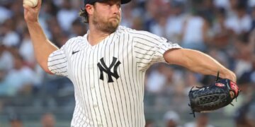 Gerrit Cole allowed just two runs over five hard-fought innings to help lead the Yankees to a 5-2 win over the Twins on July 3, 2026 at the Stadium.