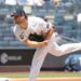 New York Yankees pitcher Gerrit Cole (45) throws a pitch.