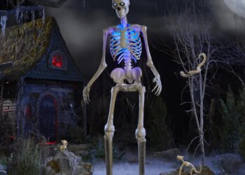 Home Depot’s 12-foot viral skeleton now talks