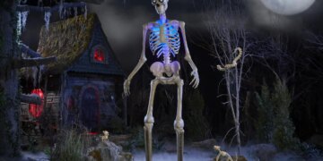 Home Depot’s 12-foot viral skeleton now talks