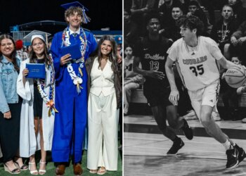 Horror on California college basketball court as 6ft 9in teen star suddenly collapses