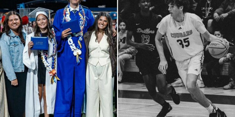 Horror on California college basketball court as 6ft 9in teen star suddenly collapses