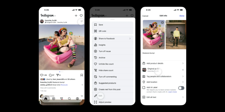 Instagram’s feature that allows users to change the audio track to posts after publishing them.
